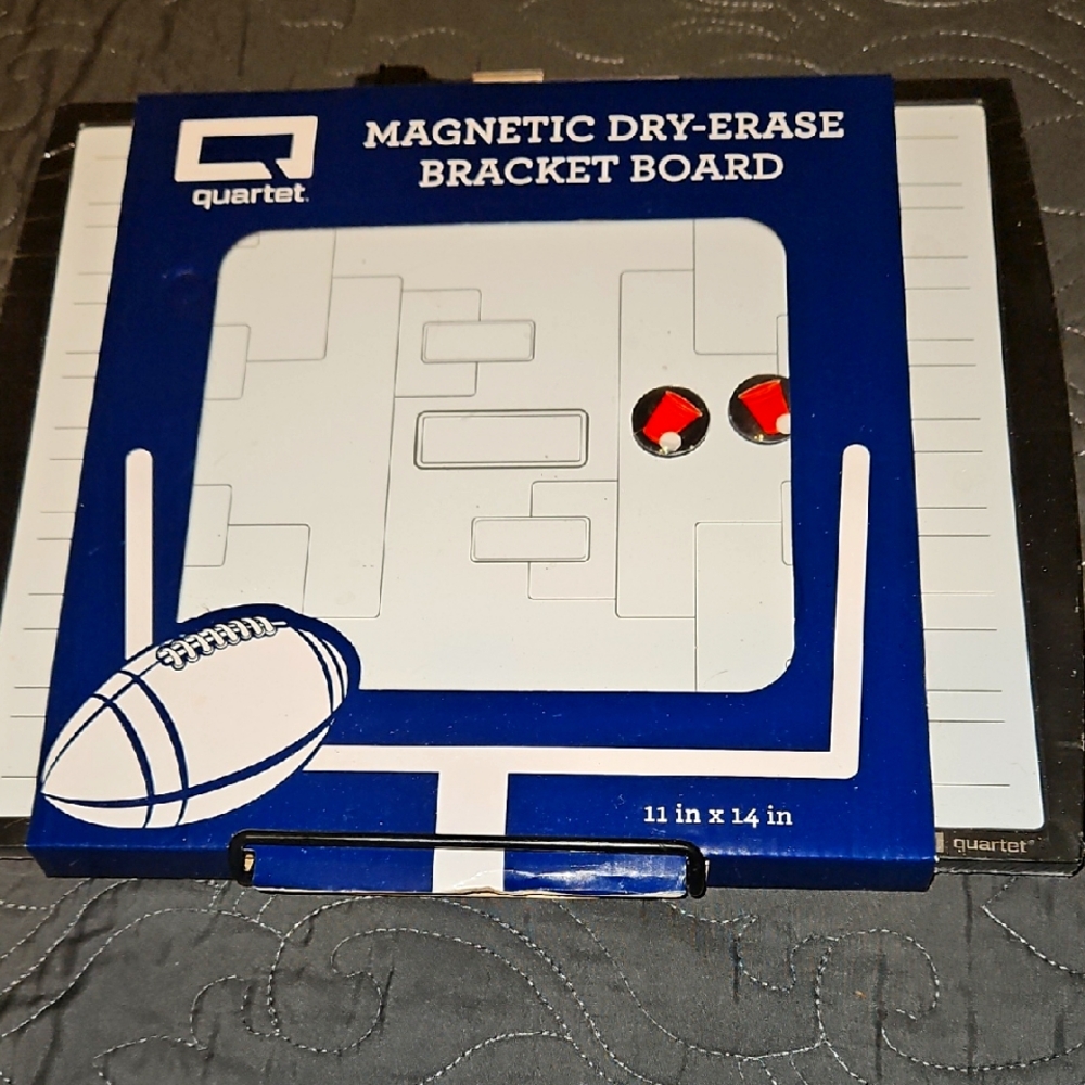 Magnetic Dry-Erase Bracket Board - White and Blue